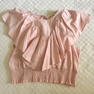 Open Edit Pink Ruffled Top